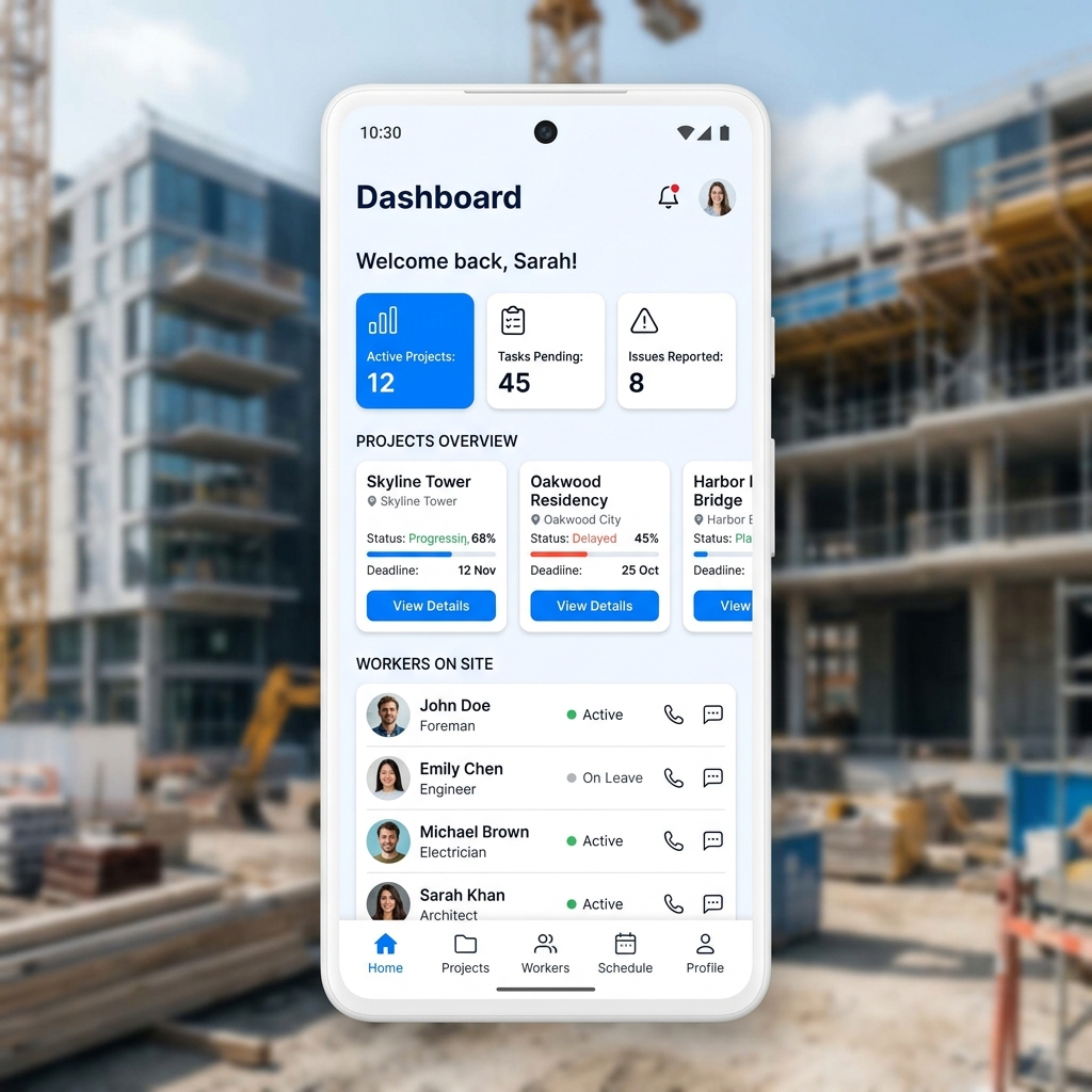 Projeler ve İşçiler Mockup